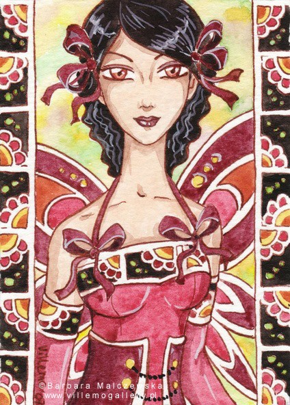 Villemo 3: ACEO Red Wine Fairy