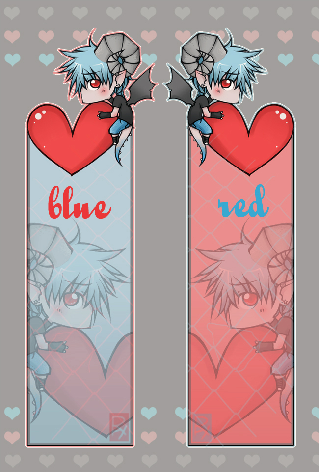 Ray 4: Blue & Red Bookmarks